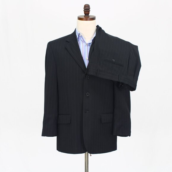 Joseph Abboud 40S 34x29 Black Full Suit 3-Button Solid R646 - Picture 1 of 15